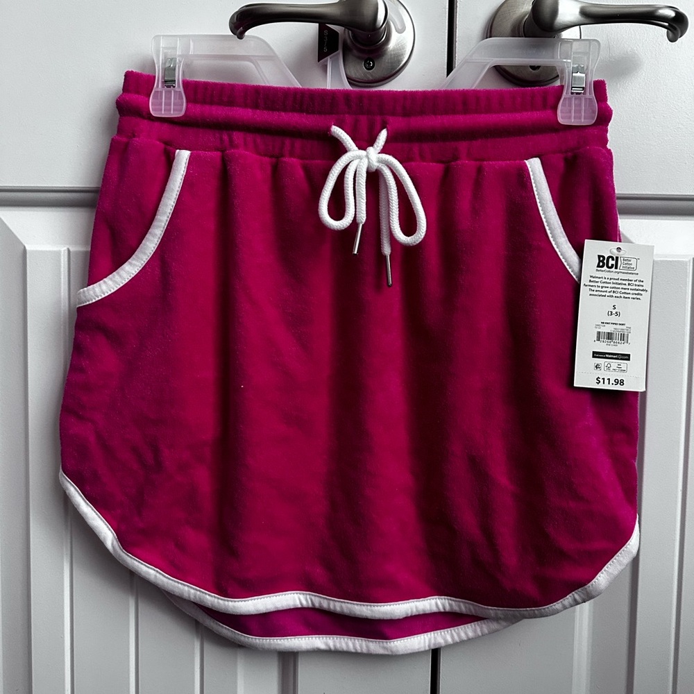 Pink Skirt with pockets and drawstring waist